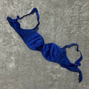 Vintage Self Expressions Maidenform Royal Blue Satin Lace Underwire Bra 36A